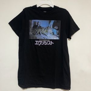 exorcist movie poster, japanese text, black tee👻